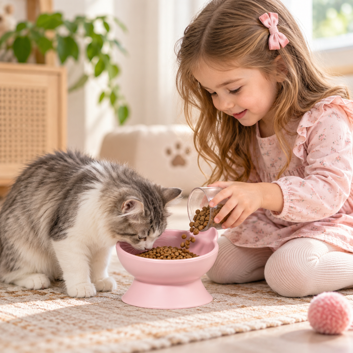 Cat Ear Elevated Feeding Bowl