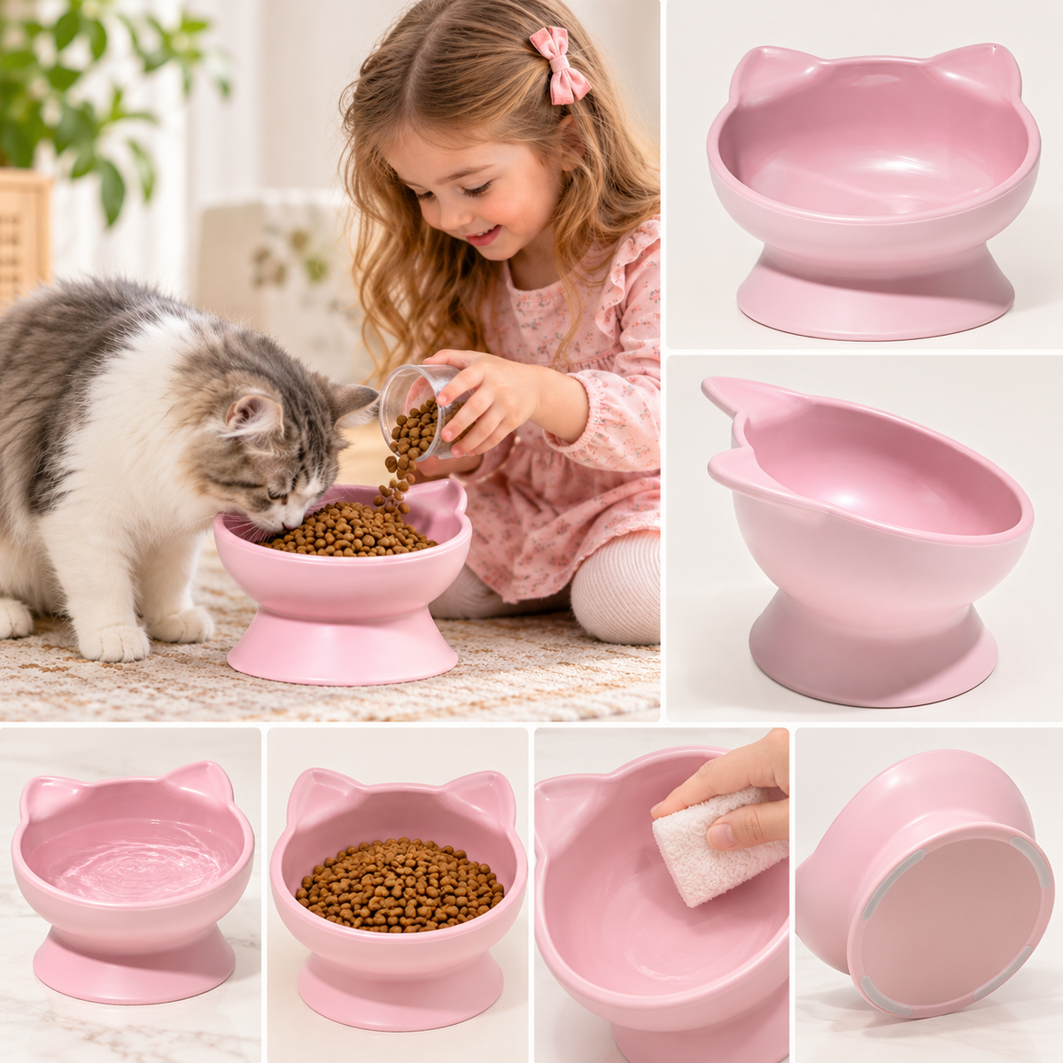 Cat Ear Elevated Feeding Bowl