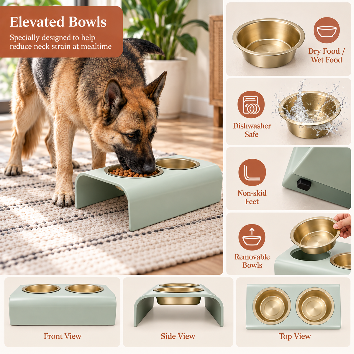 Double Elevated Pet Bowl